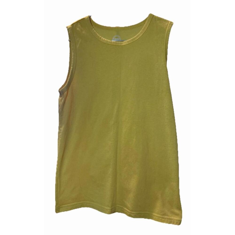 Wonder Nation Girls Yellow Sleeveless Knit Tank Top Crew Neck Size L (10-12)